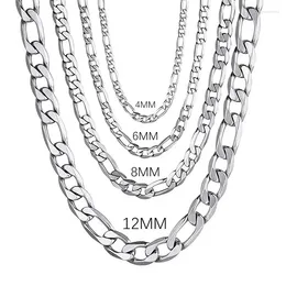 Colgantes de plata de ley 925 para hombre, collar de cadena de 4MM/6MM/8MM/12MM de 16-30 pulgadas para hombre y mujer, joyería de moda de gama alta
