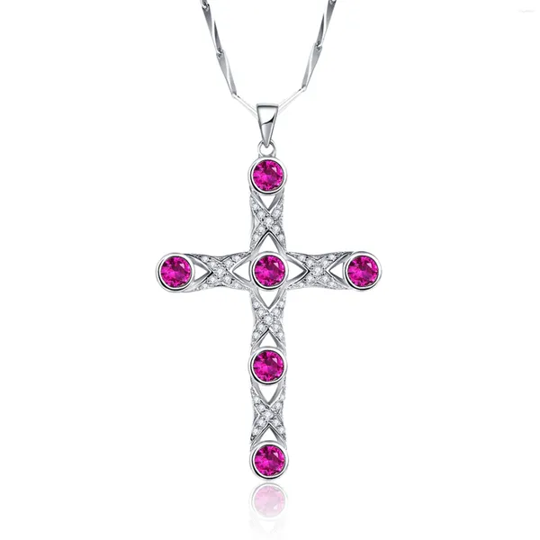 Colgantes de collar de plata esterlina Merthus 925 STERLING SPINET SPINEL SPINEL SPAPPHIRE Mujeres Mujeres Buenas Joyas religiosas