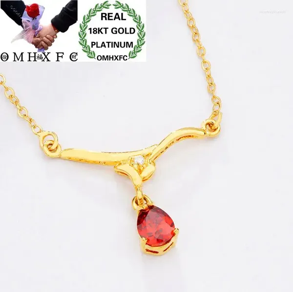 Pendants Mhxfc Wholesale European Fashion Femme Femme Mariage Gift Rose Purple Heart Zircon Real 18kt Gold Pendant Collier NL144