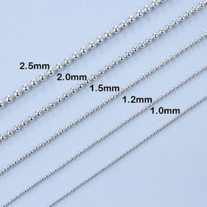 Pendentifs MIQIAO 925 perles en argent Sterling chaîne longue 40 45 50 cm de large 1.0 1.2 1.5 2.0 2.5 mm collier mode tous-match accessoires