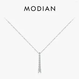Hangers Modian Minimalist D Color Moissanite Necklace Setting Lab Diamond voor vrouwen 925 Sterling Silver Pendant Sieraden