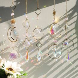 Pendants Moon Suncatcher Catcher Crystal susstalle Télécrat arc-en-ciel Prism Window Drop Bell Christmas Tree Decor Home Decor Ow