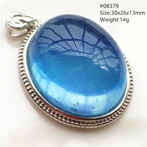 Pendants Natural Blue Aquamarine Gemstone Pendant 925 Silver Silver ovale Ice Aquamarine Femmes hommes Fashion Water Drop Bijoux aaaaaa