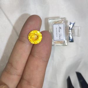 Pendentifs naturel jaune vif citrine nue gemme feux d'artifice coupe bonne couleur bricolage cadeau 8x8mm taille forme ronde sur anneau collier bijoux