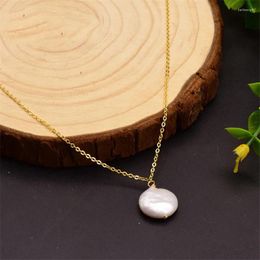 Pendentifs Bouton d'eau douce naturelle perle pendentif collier clavicule chaîne accessoires fascinants réel classique mode cultivé à la main