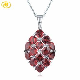 Pendants Pendants argentés à grenat rouge naturel pour femmes S925 Jewelry 8.7 Carats Natural Garnet Romantic Design for Women Christmas Gifts