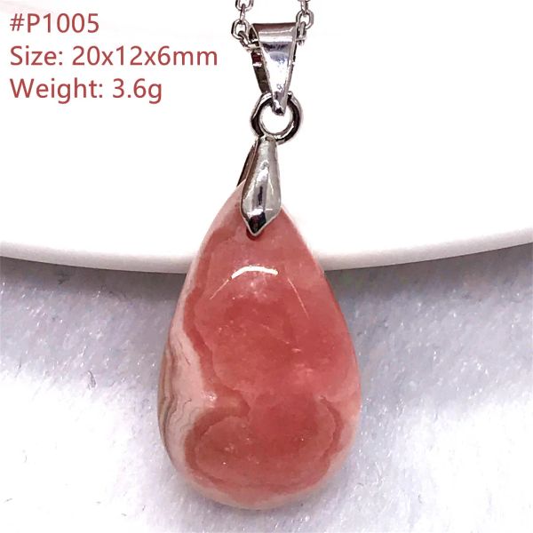 Pendants Natural Red Rhodochrosite Pendants Bijoux pour femmes hommes Luck Love Gift Water Drop Beads Argentina Stone Crystal Gemstone Aaaaa