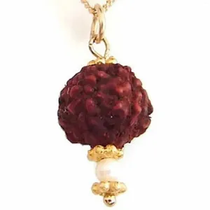 Pendentifs Perles de pierres précieuses Rudraksha naturelles pendentif collier en or noël Thanksgiving jour émotionnel perlé bénédiction brillant Yoga élégant