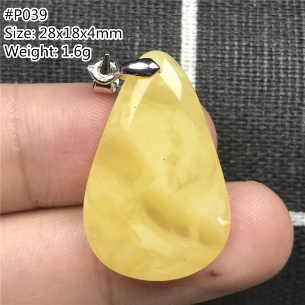 Pendants Bijoux pendentif ambre jaune naturel pour femme Homme guérison Love Luck Gift Reiki Crystal perles en pierre Silver Beauty Gemstone Aaaaa