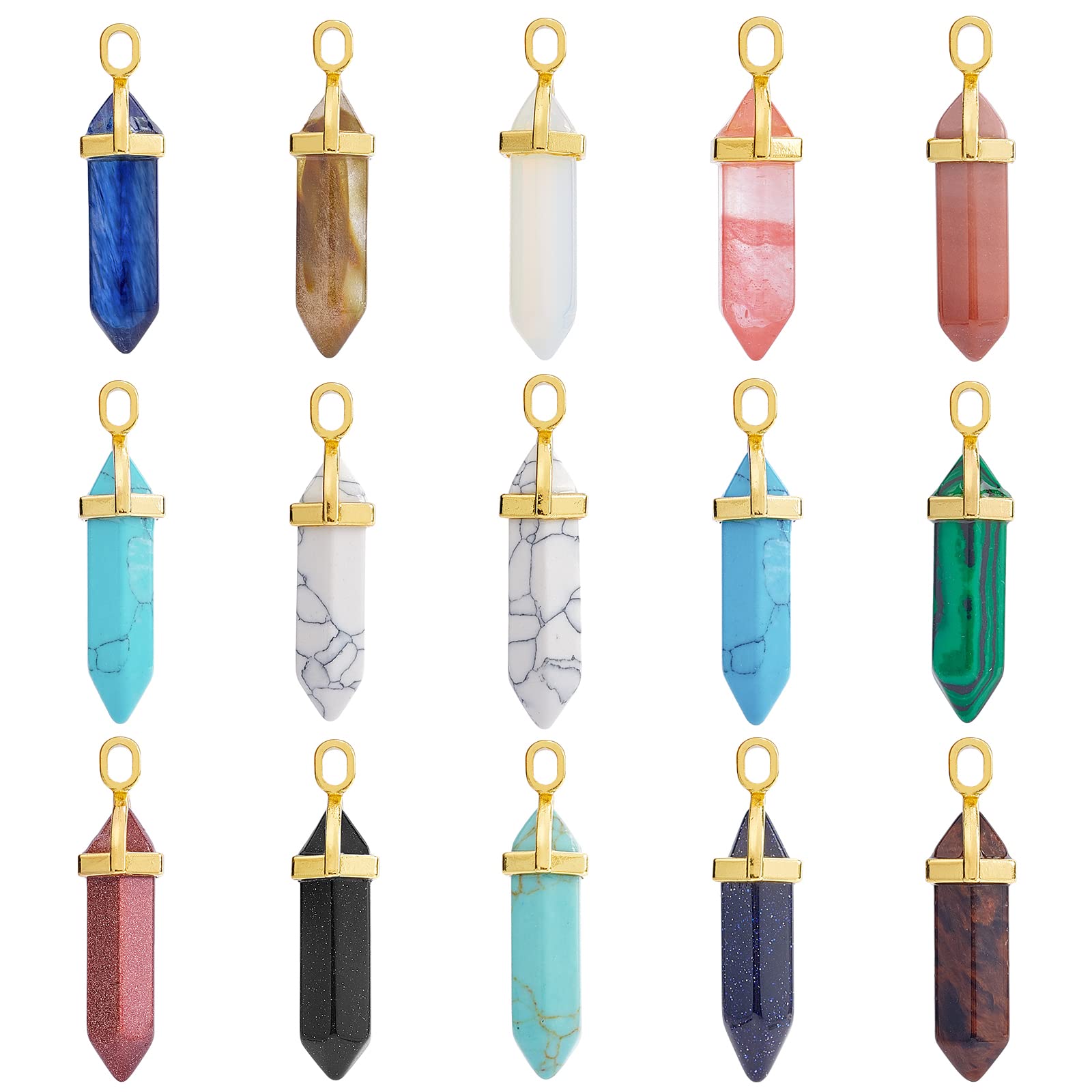 Pendants Nbeads Hexagonal Crystal Quartz Stone Pointed Gemstone Charms For Necklaces Jewelry Making Drop Delivery Amh3N
