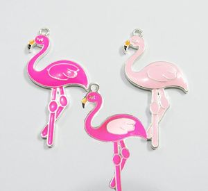 Hangers Nieuwste 54mm * 32mm 10 stks/zak Emaille Flamingo Hangers Voor Fashion Chunky Kids Ketting