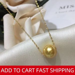 Pendants Nymphe Real Gold Pearl Collier Pendant Fine Jewelry Au750 Chaîne Natural Southsea Pearls Luxurious Gold Wedding D339
