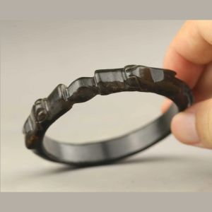 Hangers oud china natuurlijke hetian jade hand gesneden draakbangle armband h h