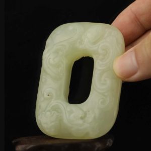 Hangers Oude China Natuurlijke Jade Handgesneden standbeeld jade draak feniks hanger d8