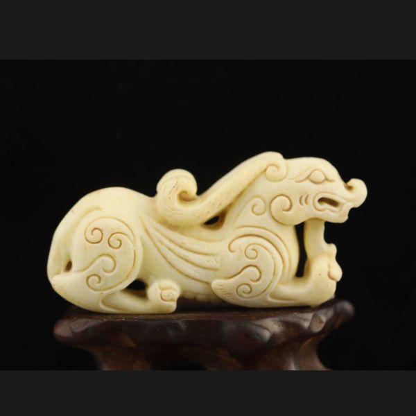 Colgantes Antigua China Jade Natural Estatua tallada a mano dragón colgante d2