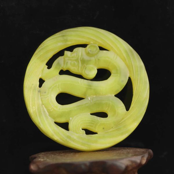Pendentifs Pendentif dragon en jade naturel sculpté à la main, ancienne chine, d8