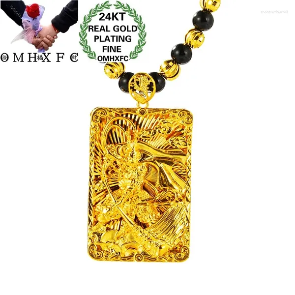Pendants OMHXFC NL218 Wholesale European Fashion Fine Man Party Mariage d'anniversaire Gift Sunwukong Rectangle 24kt Gold Pendant Collier