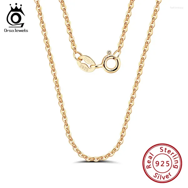 Pendants Orsa Jewels Champagne Gold Color Silver chaîne O-Chain Basic Cross Italian 925 Câble Cable Sterling SC06-X