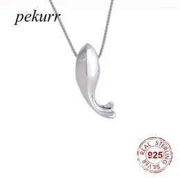 Pendentifs Pekurr 925 en argent Sterling Simple baleine poisson colliers dauphin femelle chaîne pour femmes Animal Fine bijoux