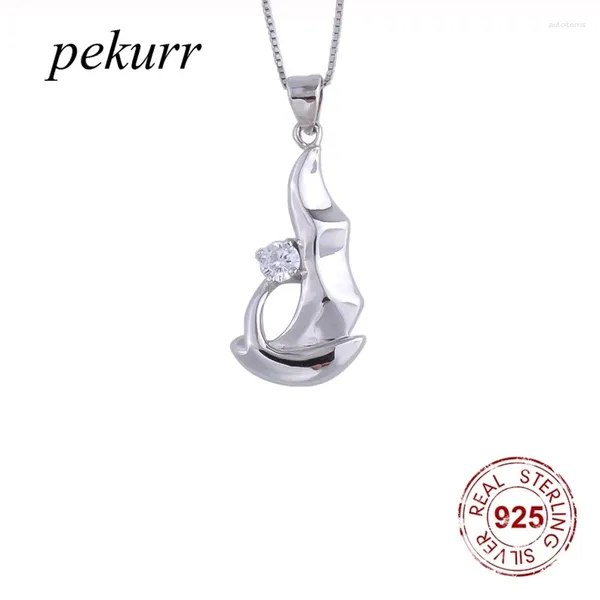 Colgantes Pekurr de Plata de Ley 925 con circonita, collares de velero para mujer, gargantilla clásica para fiesta de barco, accesorios de joyería de moda