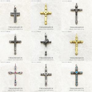 Pendants Pendant Pendant Majestic Cross Crow Bijoux Europe 925 Symbolique argent sterling promet le bouclier et le cadeau pour les hommes