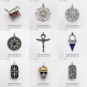 Pendentifs Pendentif Crâne Couronne Croix de Vie Ankh Scarabée Karma Roue Plume Lotus Tigre Labyrinthe Ethnique Lézard Bijoux Cadeau Pour Femme Homme