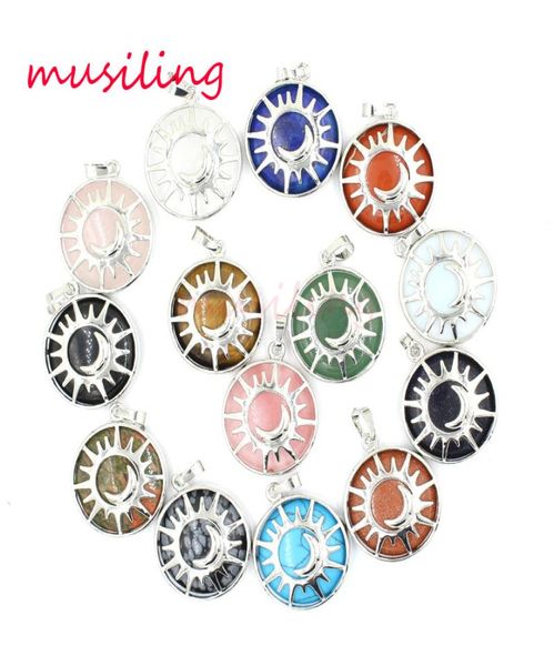 Pendants Pendulum Lune et Soleil Jewelry pour femmes Stone Natural Stone Crystal Charms European Reiki guérison Amulet Fashion Ments Jewelry2454179