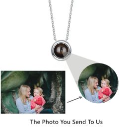 Hangers foto aangepaste projectie ketting hanger gepersonaliseerde ketting minnaar geheugenpaar hangerse sieraden Valentijnsdag verjaardagscadeau