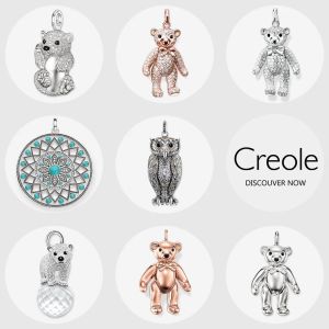 Pendants Polar Teddy Bear Blue Ornement Hand of Fatima Owl Collier Pendant, 2019 Bijoux 925 Gift à la mode en argent sterling pour les femmes