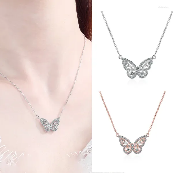 Pendants Ponykiss Trendy 925 Sterling Silver Hollow Butterfly Chokers Cabecillo para mujeres Precios