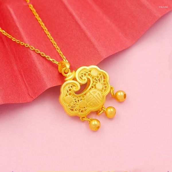 Pendants Pure Pather 14K Modèle Small Block Pendant Colliers pour femmes bébé 999 Couleurs Chaîne à la mode Fine Bijoux Cadeaux