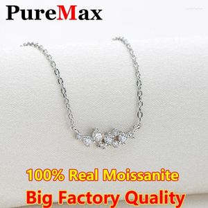 Pendants Puremax Premium Moisanite Collier pour femmes authentiques Original Original S925 Silver Jewelry gra Femme Choker Wholesale