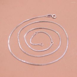 Pendentifs Collier en or blanc pur 18 carats pour femmes, chaîne à maillons de blé de 1mm de largeur, 16-17-18 pouces avec timbre de longueur de cercle réglable Au750