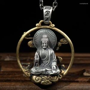 Pendentifs Rétro vieux bouddha pendentif douze zodiaque Manjusri Bodhisattva Guanyin hommes et femmes amulette