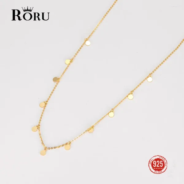 Pendentifs RORU réel S925 perles en argent Sterling chaîne de cou Kpop perle collier ras du cou couleur or Goth bijoux fins sur le pour les femmes