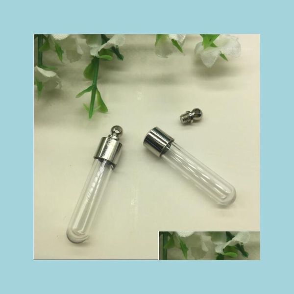 Colgantes Tubo de tapón de rosca 35X6Mm Vial de vidrio Colgante Cristal por medallón Collar de arroz Encanto Botella de llenado 1 Entrega de gota 2022 Home Garden Dhcuc