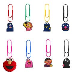 Penndants Sesame Street Cartoon Clips Paper Funny Bookmarks Paperclips Colorf Pagination Gifts For Girls Cute Bookmark Office Supplies Otoxi