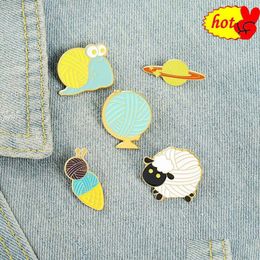 Pendants Mouton Turtle Émails Émails Funny Sac Broche Badge Badge Cartoon Science Fiction Bijoux pour les enfants Amis de livraison Dh5qt