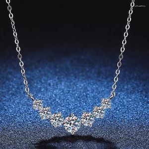 Pendentifs Shine exquis tempérament pendentif sourire cristaux collier Zircon Chocker en argent Sterling 925 chaîne bijoux cadeau de fête de mariage