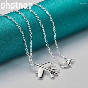 Hangers SHSTONE 925 Sterling zilver 16-30 inch vliegtuigketen Vliegtuigen Hanger ketting voor vrouwen bruids bruiloft verjaardag charme sieraden