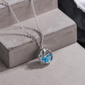 Hangers Zilver Kleur Vissenstaart Blauw Kristal Kettingen Voor Vrouwen Luxe Kwaliteit Sieraden Groothandel Gift Vrouwelijke GaaBou Sieraden