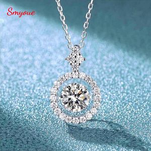 Pendentifs Smyoue 1/0.8 Ct Moissanite pendentif pour femmes simulé diamant collier S Sterling Sier bijoux fille saint valentin cadeau