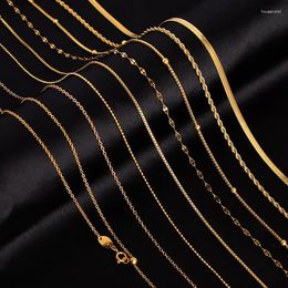 Hangers Snake Bone Chain O Link Box Real 14 k Gouden Sleutelbeen Ketting Voor Vrouwen 45 cm Eenvoudige Fijne sieraden Geschenken