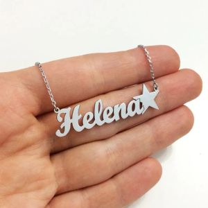 Hangers Rvs Naamplaat Ketting Gepersonaliseerde Aangepaste Naam Sterren Ketting Voor Vrouwen Meisjes Paar Sieraden Vriendschap Geschenken