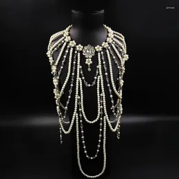 Pendentifs Style luxueux chaîne d'épaule de mariée, collier de perles d'eau douce chinoise, accessoires de tempérament, bijoux de mariage