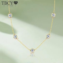 Pendentifs TBCYD 5mm bulle Moissanite collier GRA certifié Original 18k plaqué or 925 argent diamant chaîne ras du cou pour femmes bijoux