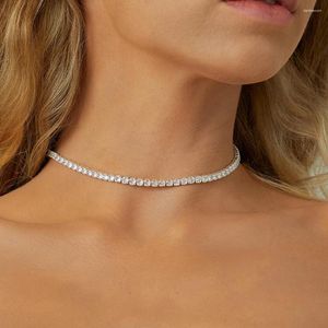 Hangers Tennis Ketting Voor Vrouwen Vonken Strass Choker Kettingen 2mm/3mm Zirkonia Diamant Bruids Bruiloft Sieraden Verlengde Ketting