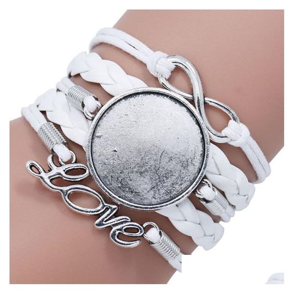 Colgantes Pulsera de sublimación térmica Colgantes Pulseras tejidas en blanco Venta al por mayor Hecho a mano Material de respaldo DIY Joyería Gota Entrega Hom Dhryq