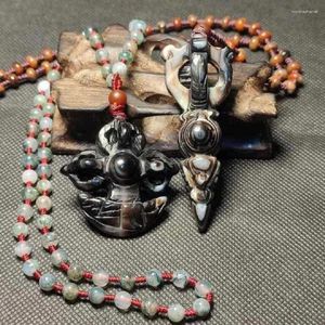 Pendentifs de Style ethnique tibétain, Agate naturelle, artefact Talisman, œil céleste, perle de pierre, collier Dzi