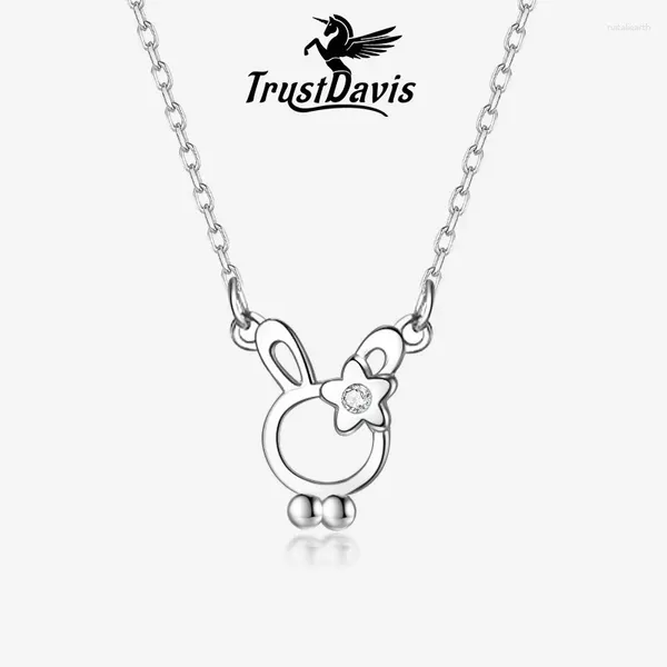 Pendentifs Trustdavis 925 en argent Sterling mode doux petit pendentif collier pour fille fille cadeau d'anniversaire bijoux 3483